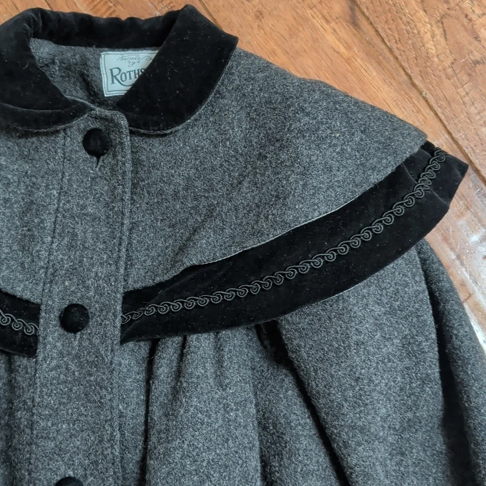 Rothschild Charcoal Coat with Black Velvet Accents